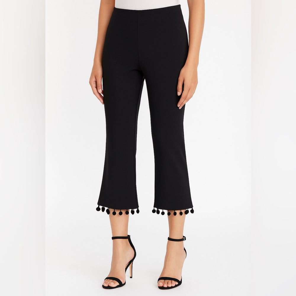 Design Lab Black Kickflare Pom Pom Pant Medium
